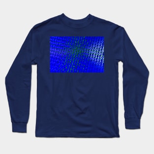 Binary Numbers, Computer Talk, Blue Long Sleeve T-Shirt